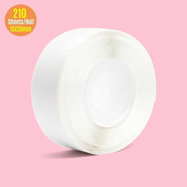 Amdohai White Blank Label Paper Self-Adhesive Thermal Paper Roll 15*30mm 210sheets/roll Compatible with Phomemo D30