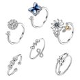 thumbnail image 2 of 6 Pcs Adjustable Rings Women Easy Fidget Ring Worry Rings Reduce Stress Ring Fidget Rings Women Open Ring, 2 of 3