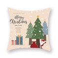 thumbnail image 1 of Throw Pillow Cover Christmas Elements Printing Pillowcase Decoration Polyester Washable Sofa Pillowslip, Type 9, 1 of 6