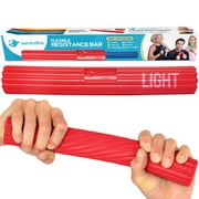 Flexible Resistance Bar | Grip Strength Trainer, Forearm Exerciser Workout | Flexbar for Tennis Elbow, Golfers Elbow - Light (Red)