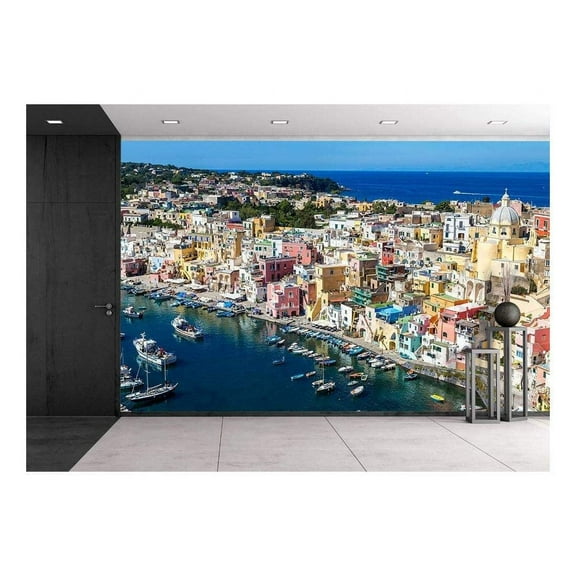 wall26 - Procida Island in a Beautiful Summer Day in Italy - Removable Wall Mural | Self-Adhesive Large Wallpaper - 100x144 inches