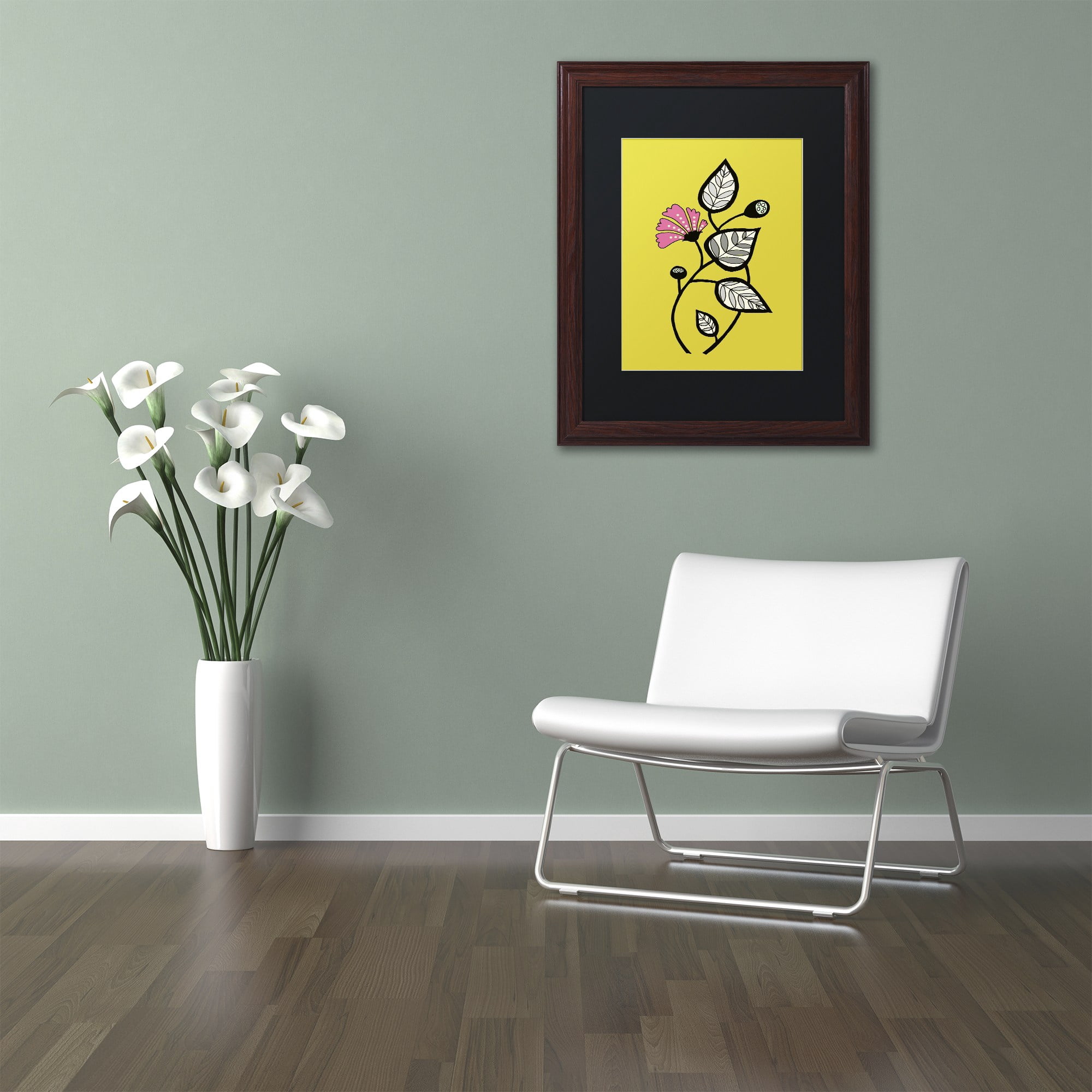 Trademark Fine Art "Tanto Tiempo" Canvas Art by Sylvie Demers, Black Matte, Wood Frame