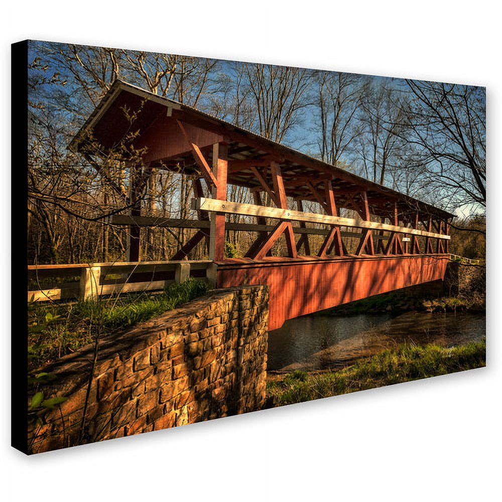 Trademark Fine Art "The Colvin Covered Bridge" Canvas Art by Lois Bryan
