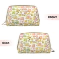 thumbnail image 3 of Large Clutch Leather Makeup Bag, Watercolor Dream Mosaic Travel Toiletries Bag, Ladies Cosmetic Storage Bag, 3 of 8