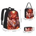thumbnail image 2 of Easygdp Red Leaf Flame Fox Mochila para Niños y Niñas con Set de Caja de Almuerzo y Estuche para Lápices 3 en 1, Mochila Escolar Estampada para Adolescentes, 2 of 7
