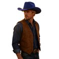 thumbnail image 4 of Risckoth Men's Cowboy Hat Western Style Braided Band Curved Brim Classic Felt Hat, Blue, 4 of 5