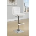 thumbnail image 2 of Coaster Upholstered Faux Leather Adjustable Bar Stools in White, 2 of 2