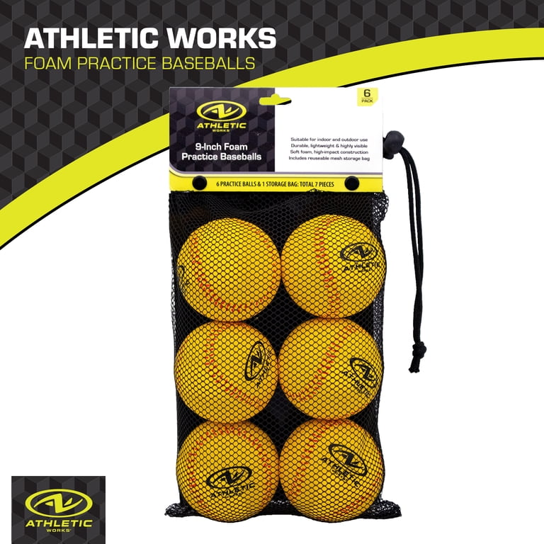4 pack) Athletic Works Foam Baseball - Safe and Soft Practice for
