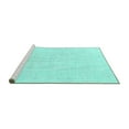 thumbnail image 2 of Ahgly Company Machine Washable Indoor Square Solid Turquoise Blue Modern Area Rugs, 7' Square, 2 of 4