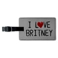 thumbnail image 1 of Graphics and More I Love Britney Written on Paper Rectangle Leather Luggage ID Tag, 1 of 1