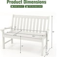 thumbnail image 2 of QISHENSHUI 2-Person Outdoor Garden Park Bench, All-Weather HDPE Patio Loveseat Chair with Cozy Backrest, Ergonomic Loveseat Bench for Backyard, Poolside, Front Porch, 705 lbs Max Load (White), 2 of 9