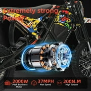 3000W(Peak)37MPH Electric Dirt Bike for Teens Adults,14/12 Fat Tire Off-Road EBike with 48V23AH Removable Battery,Hydraulic Brakes,Steel Frame Mountain Trail for Age 13+UL2849