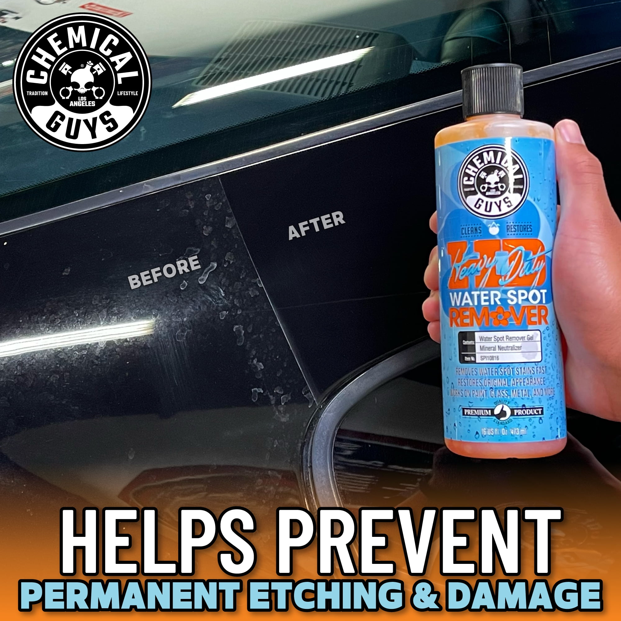 Chemical Guys - Eliminate water spots with ease with Heavy Duty Water Spot  Remover Gel! 💦 Did those pesky sprinklers get you again? Don't let those  water spots ruin the look of