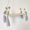 thumbnail image 1 of Estante de pared con borlas y cuentas octogonales de macarrón de estilo nórdico para colgar en la habitación de los niños, almacenamiento creativo para el hogar de madera contrachapada, 1 of 5