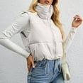 thumbnail image 2 of Akafmk Fall/Winter Puffer Vests for Women,Sleeveless Winter Short Down Jacket,Solid Color Sleeveless Winter Warm Down Coat Cold Weather Parka, 2 of 4