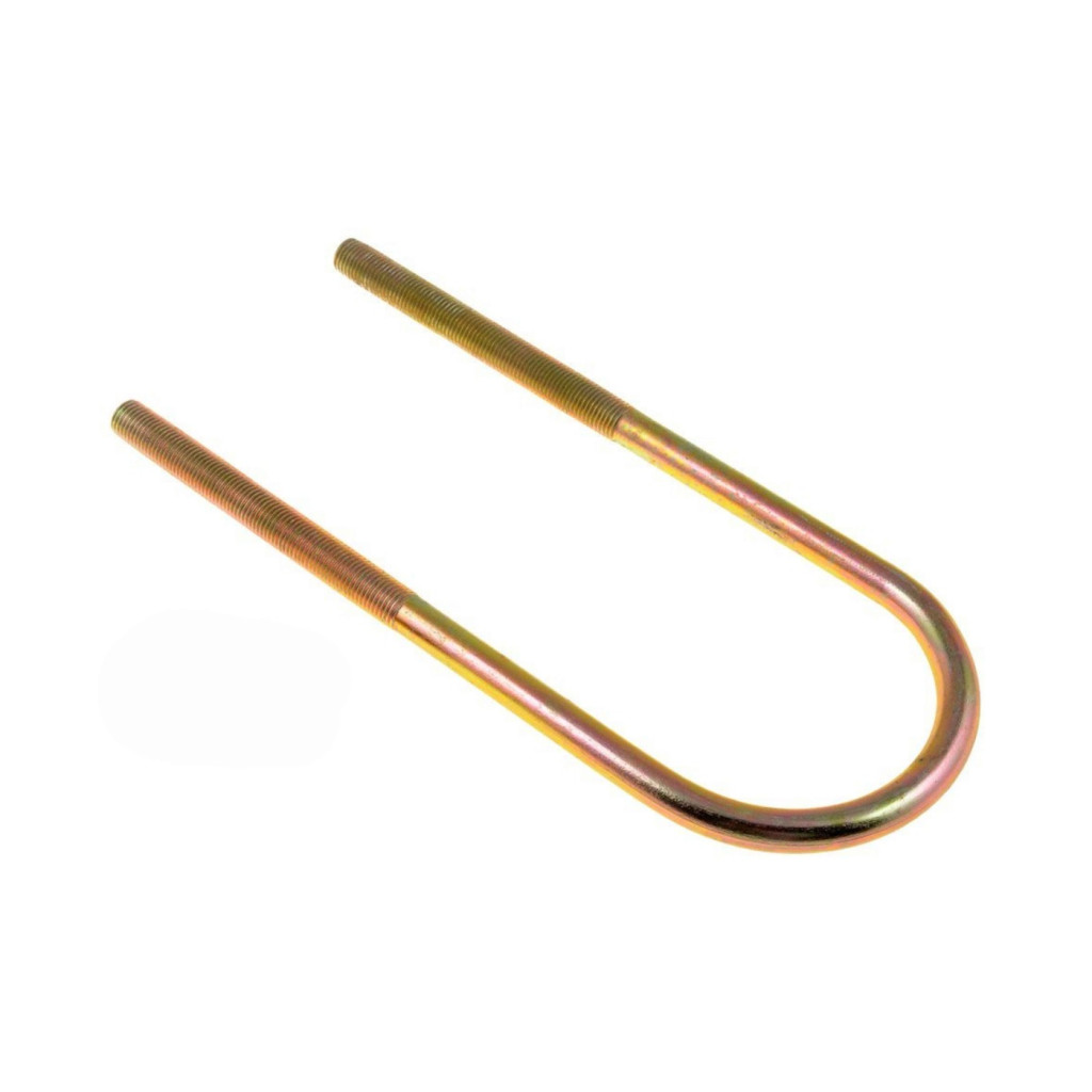 KarParts360 Threaded U-Bolt | Steel | Yellow Zinc | Heat Hardened | Round U-Bolt | Fine Thread | 7/16 Inches Thread Diameter
