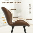 thumbnail image 6 of Hawsaiy Faux Leather Dining Chairs Set of 6 with Widened Backrest & Seat,Brown, 6 of 10