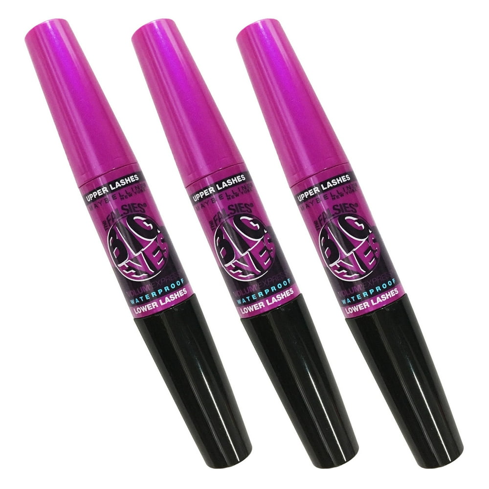 Pack of 3 Maybelline Volum' Express The Falsies Big Eyes Waterproof