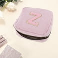 thumbnail image 3 of Unique Bargains 1 Pc Letter Z Pattern Makeup Bag for Travel Pink Corduroy, 3 of 6