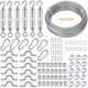 thumbnail image 1 of 50M/2mm Stainless Steel Cable Kit with M5 Tensioner Hook - Compatible with Railings, Clotheslines, Suspension - 50m Length, 2mm Diameter, 1 of 5