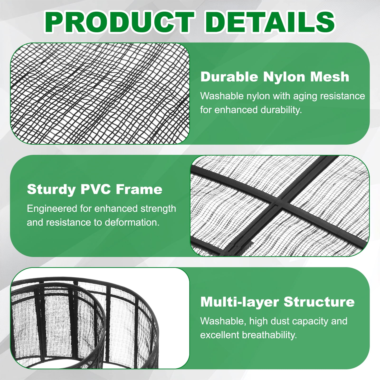 Uxcell Room Air Conditioner Filters Replacement (47" x 8.3") - Air Filter Replacement Parts Nylon Air Filter Screen Mesh Sheet for Home/Air Conditioning