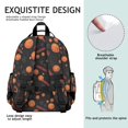 thumbnail image 5 of Basketball and Hoop Black Pattern Cute School Backpack Bag for School with Padded Back and Adjustable Shoulder Straps 15.25"x11.5"x5.25", 5 of 5