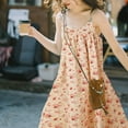 thumbnail image 5 of Vestido floral de algodón con viento de playa, vestido suelto sin espalda de talla grande, vestido de fiesta con tirantes., 5 of 5