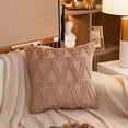 thumbnail image 3 of Set of 2 Soft Plush Decorative Throw Pillow Covers 45*45cm Square Luxury Style Cushion Case-khaki, 3 of 5