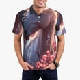 thumbnail image 5 of Yiaed Flower White HorsePrint Men's Short Sleeve Polo Shirt,Golf Polo for Men Three-Button Golf Shirt Athletic Casual Collared T-Shirt- Medium, 5 of 7