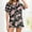 Black-B, variant on SwiftWear Women's Summer Vintage Print Button. Pajama Set 2 Piece- Retro Collar Short Sleeve Top & Shorts Cozy Loungewear