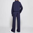 thumbnail image 3 of Fgvctg Womens Sweatsuits 2 Piece Set Tracksuits Set Half Zip Sweatshirts Fleece Wide Leg Sweatpants Fall Cute Jogger Lounge Sweatsuits with Pockets Navy S, 3 of 3