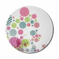 thumbnail image 1 of Colorful Mouse Pad for Computers, Abstract Pattern with Striped Different Colored Spots Dots Cheerful Fun, Round Non-Slip Thick Rubber Modern Gaming Mousepad, 8" Round, Multicolor, by Ambesonne, 1 of 2
