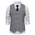 thumbnail image 2 of Men's Retro Double Breasted Vest Fashion Suit Vest, 2 of 3
