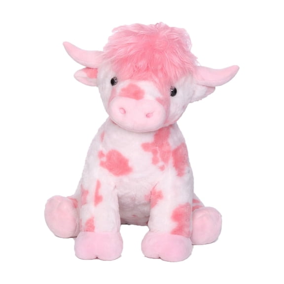 Highland Cow Stuffed Animals, Highland Cow Gifts for Women, Hyland Pink Cow Plush, Pink, 10", Valentine's Day Birthday Gifts for Men Women, New Year Decorations(D)