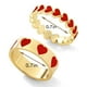 thumbnail image 2 of Anillo Colorido En Forma De Corazón Anillo De Dedo Apilable Anillo De Pareja Para El Aniversario De Cumpleaños Del Día De San Valentín 2 Uds Minnieouse AP006766-01, 2 of 6