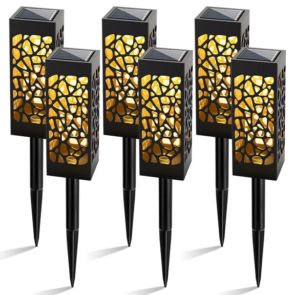 Ninonly 6 Pack Solar Pathway Lights Outdoor Solar Powered LEDs Landscape Lighting for Garden Path Walkway