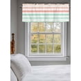 thumbnail image 3 of Valances for Windows Coral Red Cyan Gradient Striped Rod Pocket Cafe Window Treatments Valance Curtains for Kitchen Bathroom Laundry Basement Windows 60"x18", 3 of 9