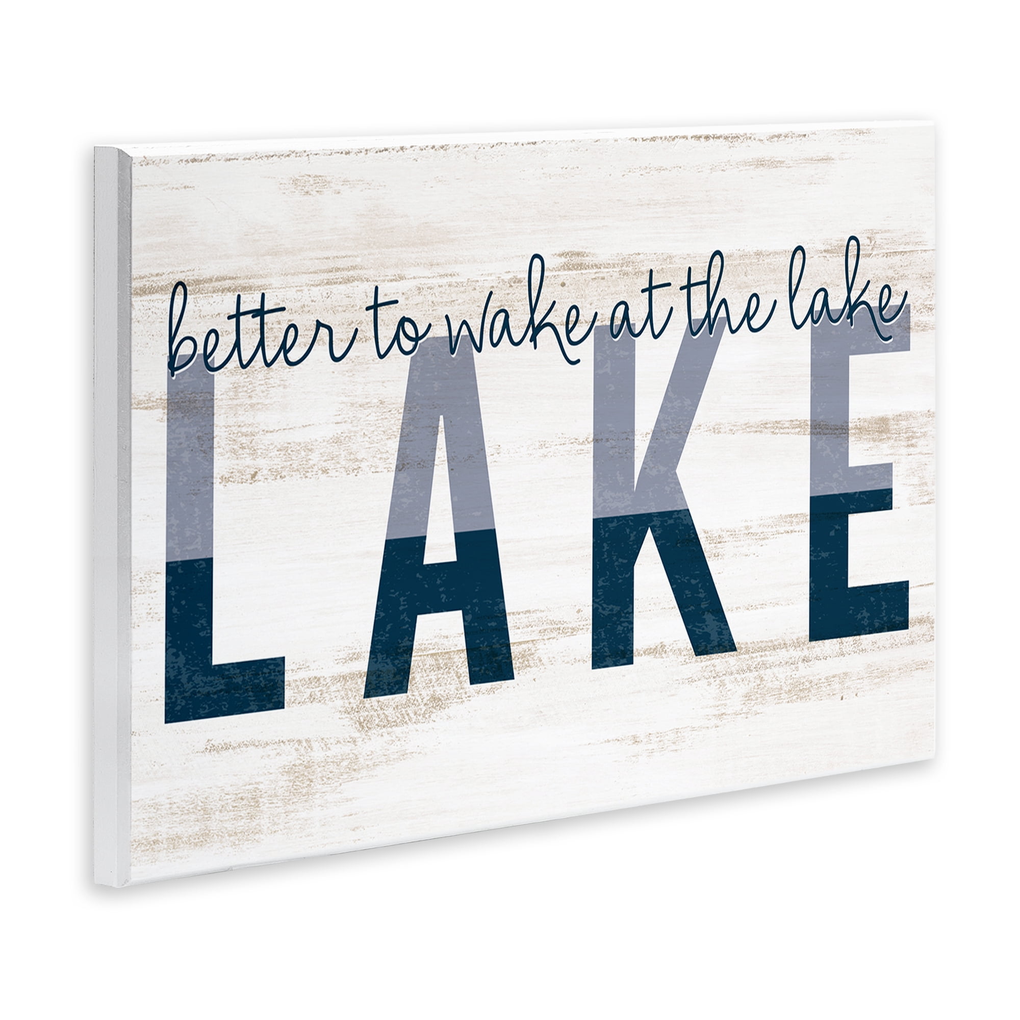 Stupell Industries Wake at Lake Rustic Text & Numbers Painting Unframed Art Print Wall Art, 19 x 13