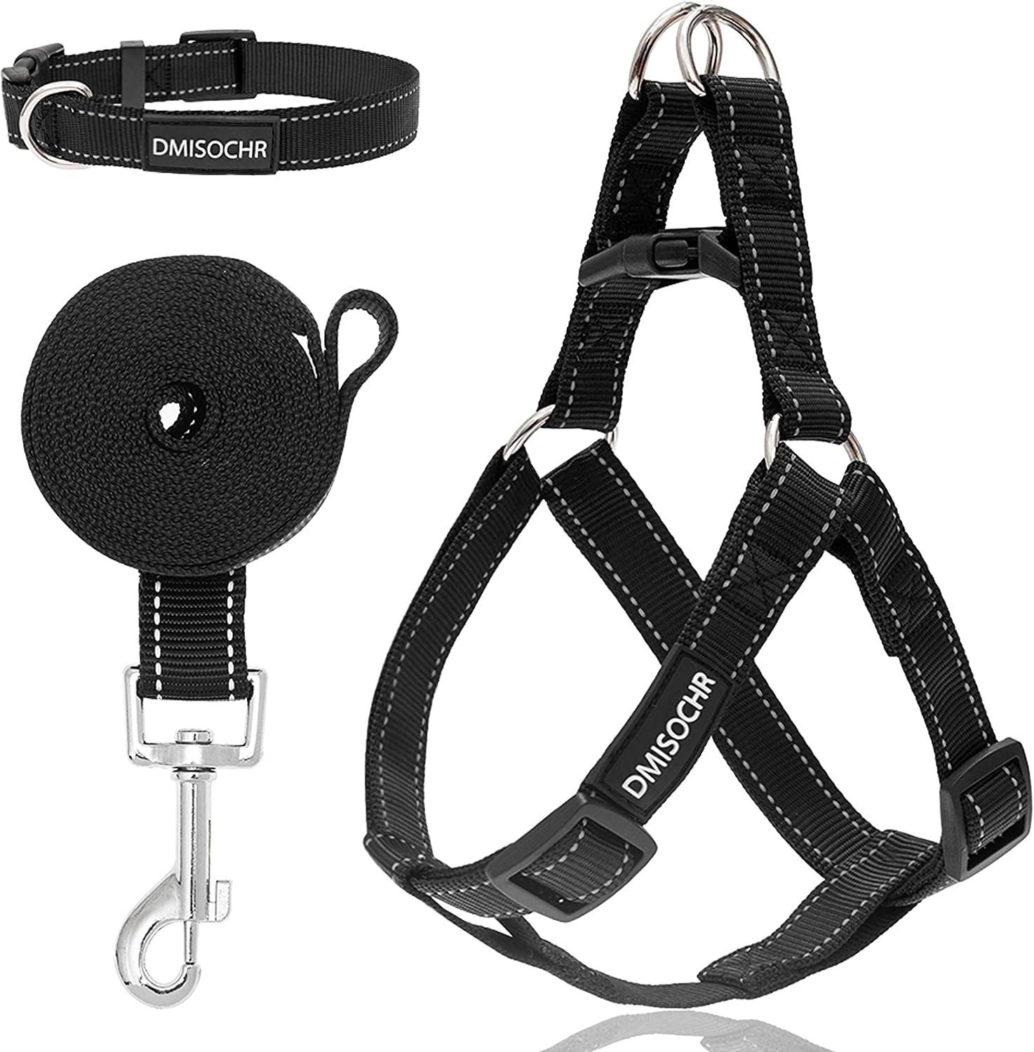 DMISOCHR Dog Harness and Leash Set with Collar No Pull Dog Harness
