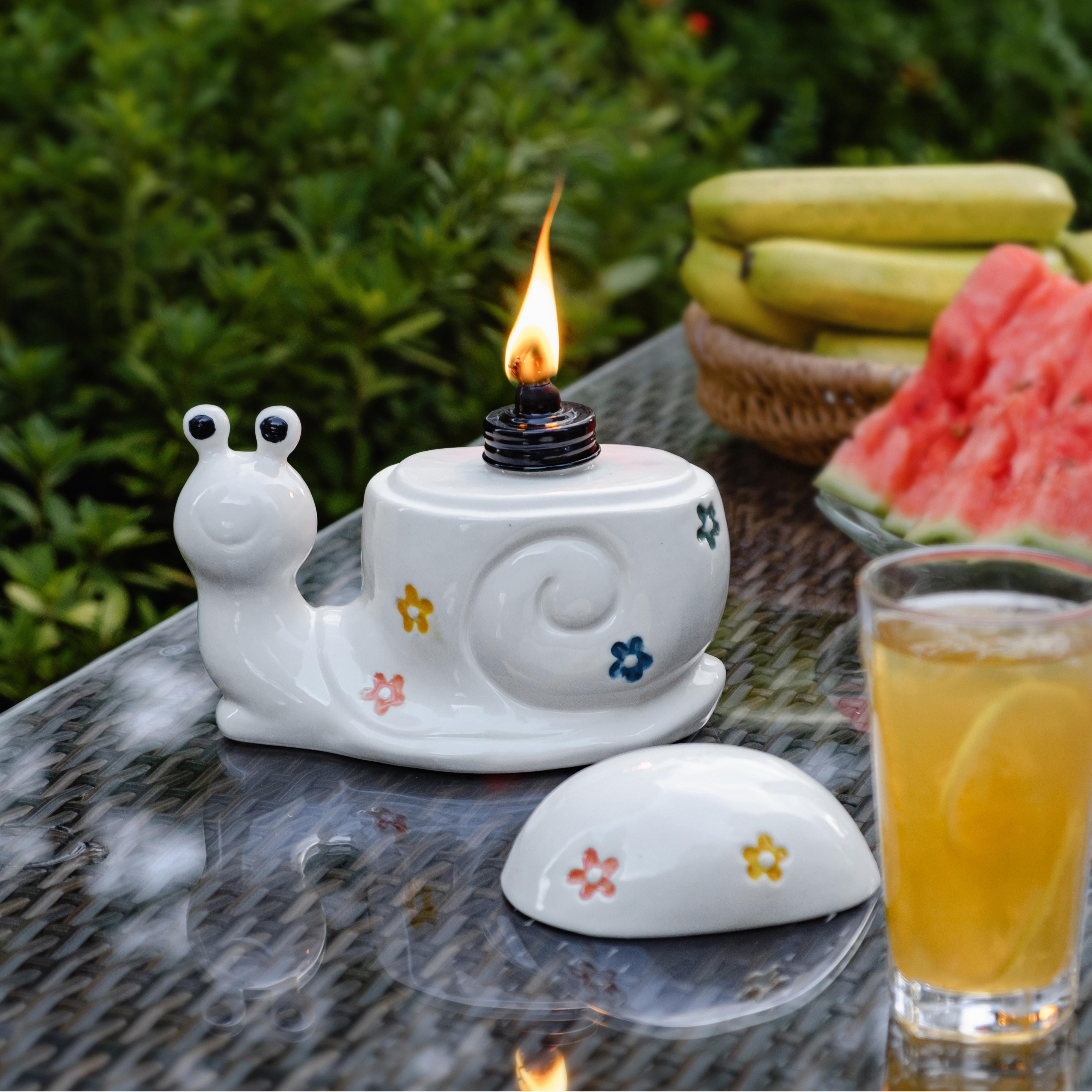 Mainstays Ceramic Snail Flame Torch for Tabletop Outdoor Patio