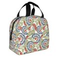 thumbnail image 2 of Fotbe Paisley Floral 5 Bolsa Térmica con Estampado y Forro de Aluminio Grueso Bolsa de Almuerzo con Bolsillo Frontal para Hombres y Mujeres, Ideal para Trabajo, Escuela, 2 of 8