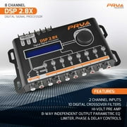 PRV AUDIO Car Audio DSP 2.8X Digital Crossover and Equalizer 8 Channel Full Digital Signal Audio Processor DSP with Sequencer Remote Relay