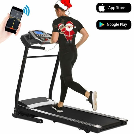 Folding Treadmill Electric Portable Fitness Machine Smartphone APP Control for Home Gym Exercise (Best Gym Program App)