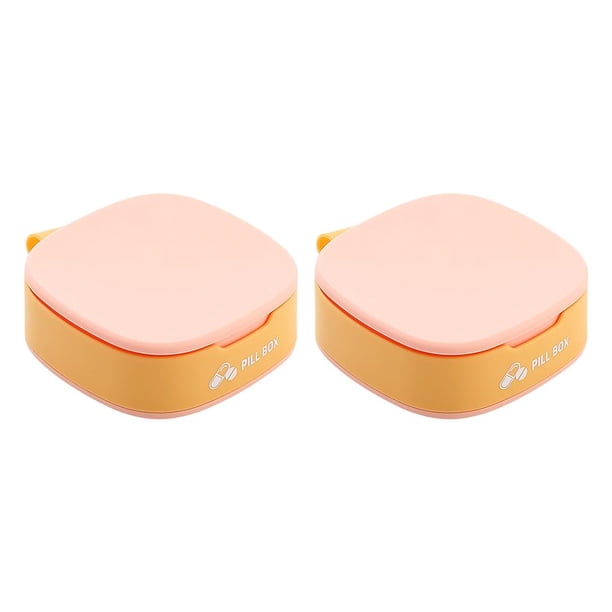Caja de almacenamiento de pastillas Cateissary 2piezas Rosado