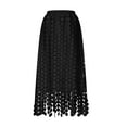 thumbnail image 4 of Hvot&aat Women's Heavy Hollow Out Tassel Skirt Summer High Waisted Fringe Hem Long Skirt Beach Vacation Skirt, 4 of 7