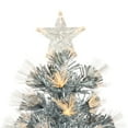 thumbnail image 4 of Northlight 3' Pre-Lit Silver Fiber Optic Artificial Christmas Tree, Warm White Lights, 4 of 5