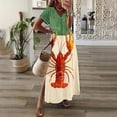 thumbnail image 2 of VEKDONE Womens Spring And Summer V-Neck Solid Casual Short Sleeved Long Sundress C Multicolor XXL, 2 of 3