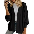 thumbnail image 2 of Women'S Fall Fashion: Front-Open Long-Sleeved Knitted Cardigan Sweater Black XL, 2 of 6