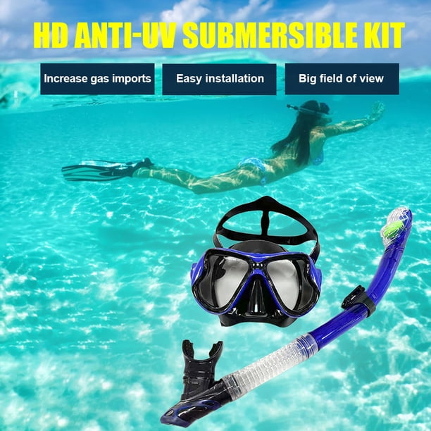Máscaras De Buceo Máscaras De Buceo Gafas de buceo de talla única Máscaras de buceo seguras Equipo de buceo (Azul Negro)