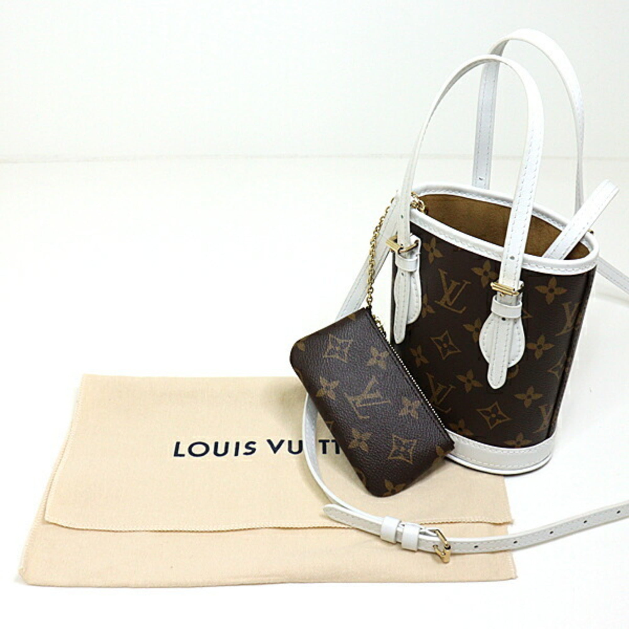 Louis Vuitton Monogram LV Match Nano Bucket Bag White